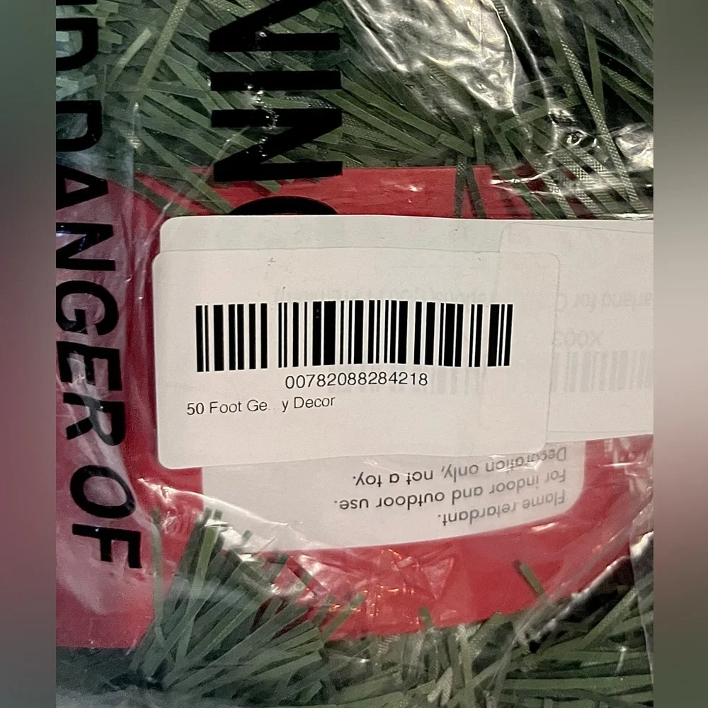 Christmas Garland 50 Foot Soft Non-Lit Artificial Greenery Indoor/Outdoor NEW
